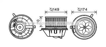 Двигатель вентилятор AVA QUALITY COOLING для VW GOLF VI (5K1) 2.0 TDI