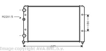 Водяной радиатор AVA QUALITY COOLING для VW CADDY II Variant (9K9B) 1.9 TDI