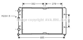 Водяной / масляный радиатор AVA QUALITY COOLING для VW CADDY II Variant (9K9B) 1.4
