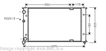 Водяной радиатор AVA QUALITY COOLING для VW CADDY II Variant (9K9B) 1.9 SDI