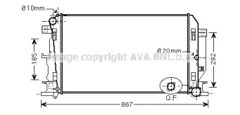 Водяной / масляный радиатор AVA QUALITY COOLING для VW CRAFTER 30-50 c бортовой платформой/ходовая часть (2F_) 2.0 TDI