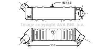 Охладитель наддувочного воздуха (интеркулер) AVA QUALITY COOLING для VW CADDY II Variant (9K9B) 1.9 TDI