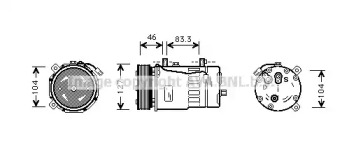 Компрессор/детали AVA QUALITY COOLING для VW TRANSPORTER IV c бортовой платформой/ходовая часть (70XD) 2.5 TDI