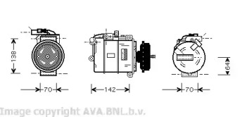 Кондиционер AVA QUALITY COOLING для VW MULTIVAN V (7HM, 7HN, 7HF, 7EF, 7EM, 7EN) 2.5 TDI