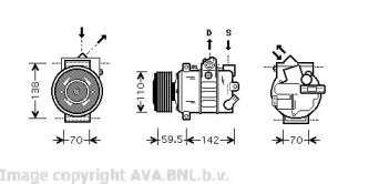 Кондиционер AVA QUALITY COOLING для VW POLO (6R, 6C) 1.2 TSI