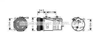 Кондиционер AVA QUALITY COOLING для VW MULTIVAN V (7HM, 7HN, 7HF, 7EF, 7EM, 7EN) 1.9 TDI