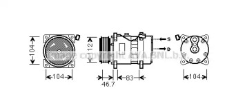 Кондиционер AVA QUALITY COOLING для VW TRANSPORTER IV c бортовой платформой/ходовая часть (70XD) 1.9 TD