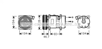 Компрессор/детали AVA QUALITY COOLING для VW TRANSPORTER IV c бортовой платформой/ходовая часть (70XD) 2.4 D