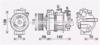 Кондиционер AVA QUALITY COOLING для VW POLO (6R, 6C) 1.2 TSI