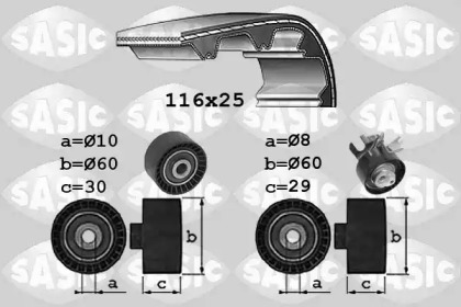 Комплект ремней ГРМ SASIC для FORD KUGA II (DM2) 2.0 TDCi