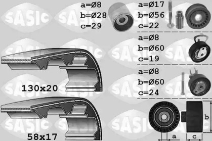 Комплект ремней ГРМ SASIC для VW POLO (6R, 6C) 1.4 BiFuel