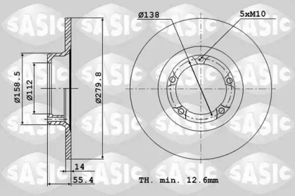 Тормозной диск SASIC для PEUGEOT J9 автобус 2.3 D