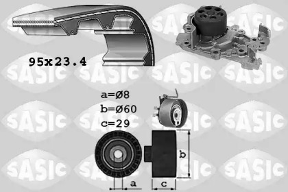 Водяной насос SASIC для RENAULT CLIO III (BR0/1, CR0/1) 1.2 16V Hi-Flex (BR1U, CR1U)