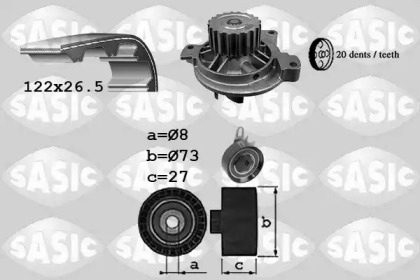 Водяной насос SASIC для VW TRANSPORTER IV c бортовой платформой/ходовая часть (70XD) 2.4 D