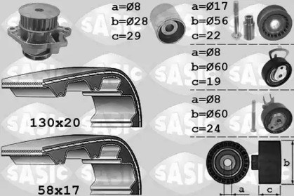 Комплект ремней ГРМ SASIC для VW POLO (6R, 6C) 1.4 BiFuel