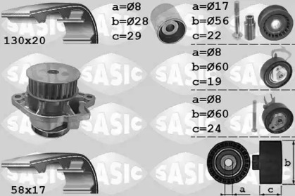 Комплект ремней ГРМ SASIC для VW BORA Variant (1J6) 1.4 16V