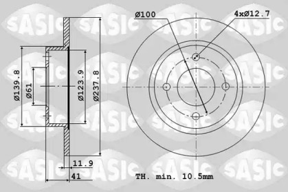Дисковой тормозной механизм SASIC для RENAULT CLIO I (B/C57_, 5/357_) 1.4