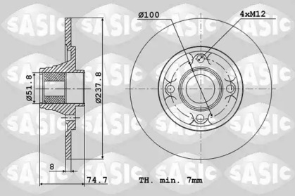 Дисковой тормозной механизм SASIC для RENAULT CLIO I (B/C57_, 5/357_) 1.4