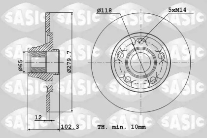 Тормозной диск SASIC для NISSAN PRIMASTAR Фургон (X83) 2.0