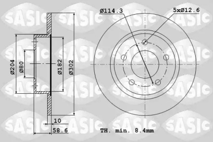 Дисковой тормозной механизм SASIC для PEUGEOT 4007 (GP_) 2.2 HDi