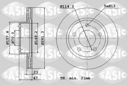 Дисковой тормозной механизм SASIC для HONDA HR-V (GH) 1.6 16V (GH1, GH3)