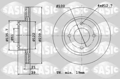 Дисковой тормозной механизм SASIC для HONDA JAZZ II (GD_, GE3, GE2) 1.2 i-DSI (GD5, GE2)