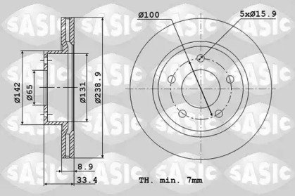 Тормозной диск SASIC для VW BORA Variant (1J6) 2.8 V6 4motion