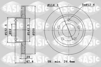 Дисковой тормозной механизм SASIC для KIA CEE'D (JD) 1.4 MPI