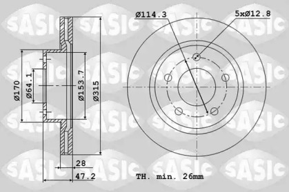 Дисковой тормозной механизм SASIC для HONDA CR-V IV (RM_) 1.6 i-DTEC 4WD