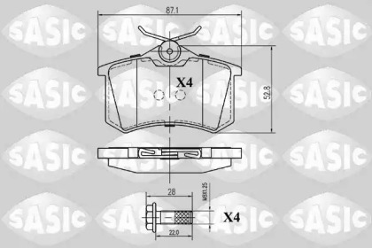 Тормозные колодки SASIC для VW POLO (6R, 6C) 1.4 BiFuel