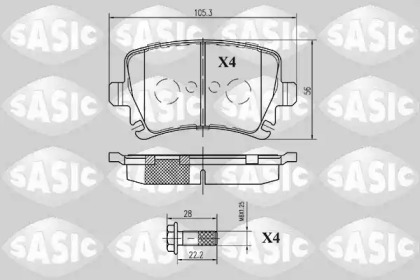 Тормозные колодки SASIC для VW GOLF VI (5K1) 1.6