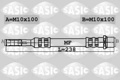 тормозные шланги SASIC для VW MULTIVAN V (7HM, 7HN, 7HF, 7EF, 7EM, 7EN) 1.9 TDI