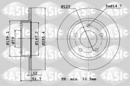 Тормозной диск SASIC для BMW 3 Compact (E36) 318 ti