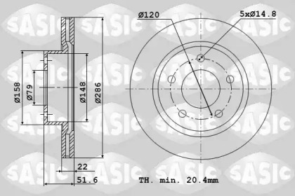 Тормозной диск SASIC для BMW 3 Compact (E36) 318 ti