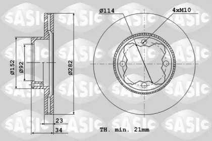 Дисковой тормозной механизм SASIC для HONDA ACCORD IV (CB) 2.2 i 16V Automatik (CB7)