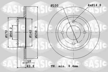 Дисковой тормозной механизм SASIC для MINI MINI Кабриолет (R52) Cooper