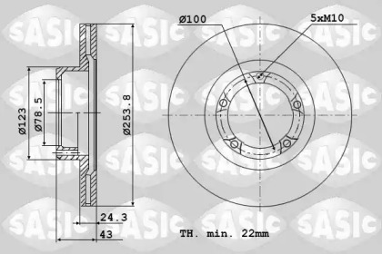 Дисковой тормозной механизм SASIC для FORD TRANSIT Фургон (E_ _) 2.5 DI (EAS, EAL)