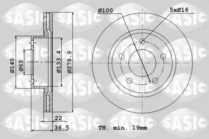 Тормозной диск SASIC для VW BORA Variant (1J6) 2.8 V6 4motion