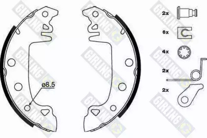 Барабанный тормозной механизм GIRLING для PEUGEOT 204 Break 1.3 D