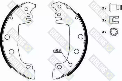 Тормозная колодка / накладка GIRLING для PEUGEOT 305 II Break (581E) 1.9 Diesel