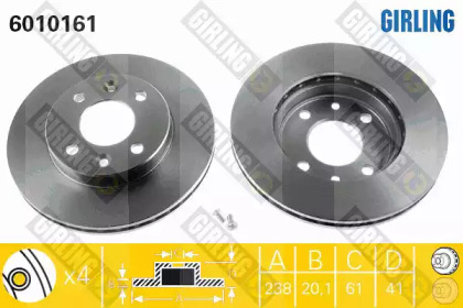 Тормозной диск GIRLING для NISSAN KUBISTAR (X76) 1.5 dCi