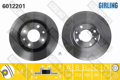 Дисковой тормозной механизм GIRLING для PEUGEOT 306 Кабриолет (7D, N3, N5) 1.8 16V