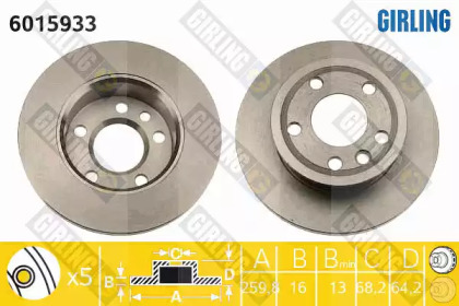 Дисковой тормозной механизм GIRLING для VW TRANSPORTER IV c бортовой платформой/ходовая часть (70XD) 1.9 TD