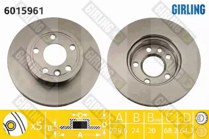 Дисковой тормозной механизм GIRLING для VW TRANSPORTER IV c бортовой платформой/ходовая часть (70XD) 1.9 TD