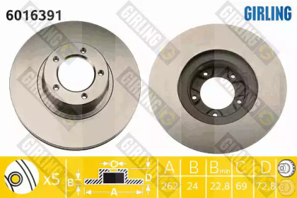 Тормозной диск GIRLING для FORD GRANADA (GU) 2.5 D