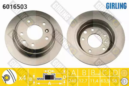 Тормозной диск GIRLING для FORD SIERRA Хэтчбек (GBC) 1.3