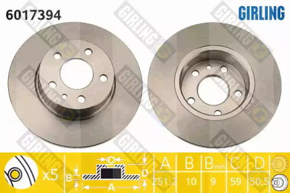 Тормозной диск GIRLING для ALFA ROMEO 164 (164_) 3.0 24V (164.K1)