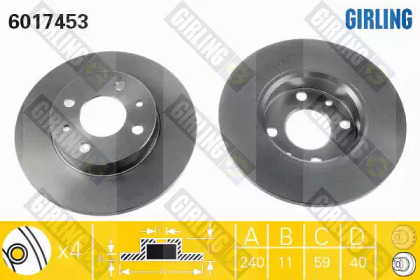 Тормозной диск GIRLING для ALFA ROMEO 146 (930_) 1.7 i.e. 16V (930.B1)
