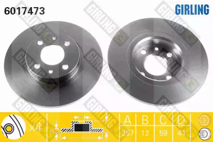 Дисковой тормозной механизм GIRLING для ALFA ROMEO 146 (930_) 1.9 TD (930.B4A)
