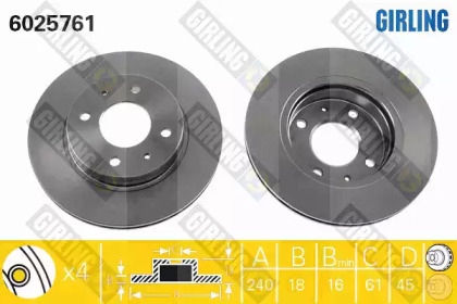 Дисковой тормозной механизм GIRLING для NISSAN SUNNY III Liftback (N14) 2.0 D